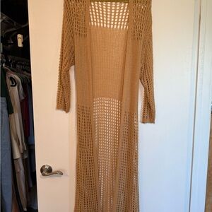 Do Everything in Love Beige Open Knit Duster -